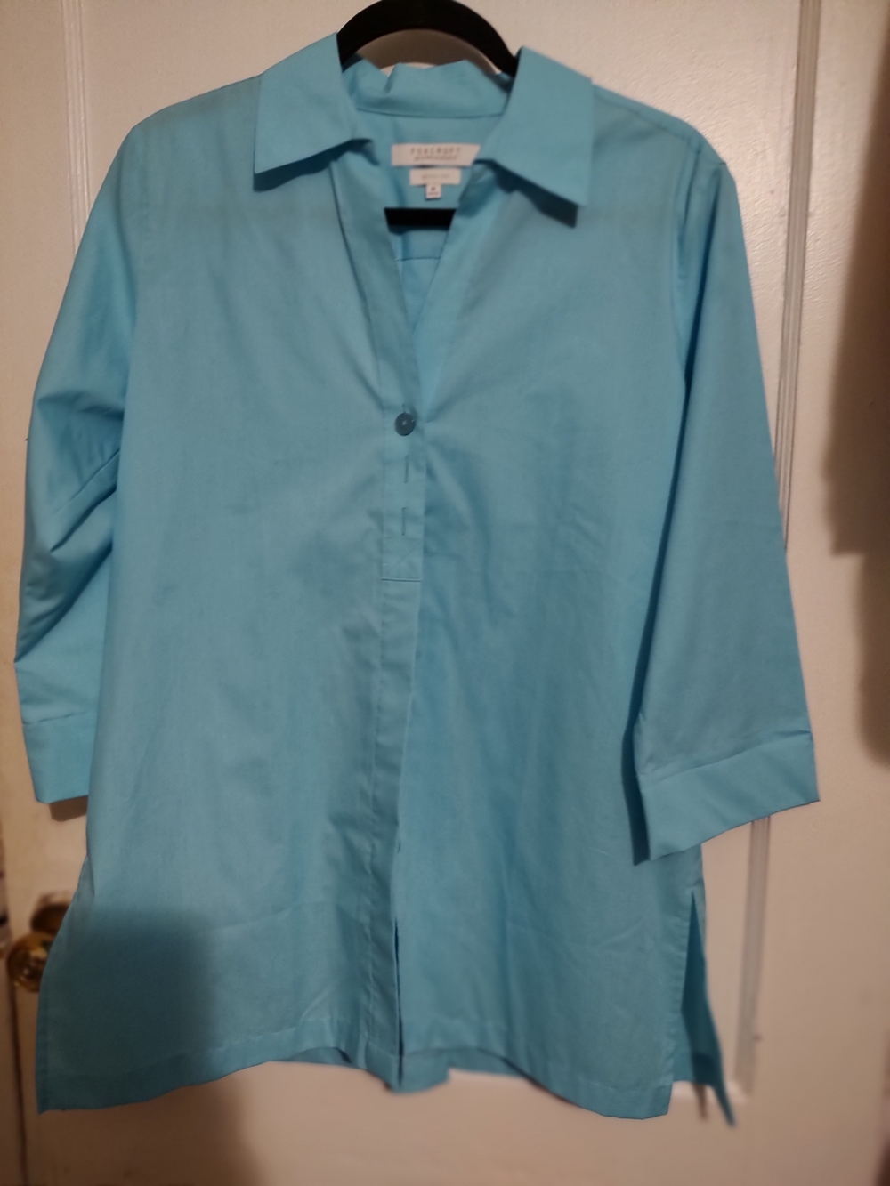 Chico's Relaxed Turquoise Button-Front Shirt Jacket